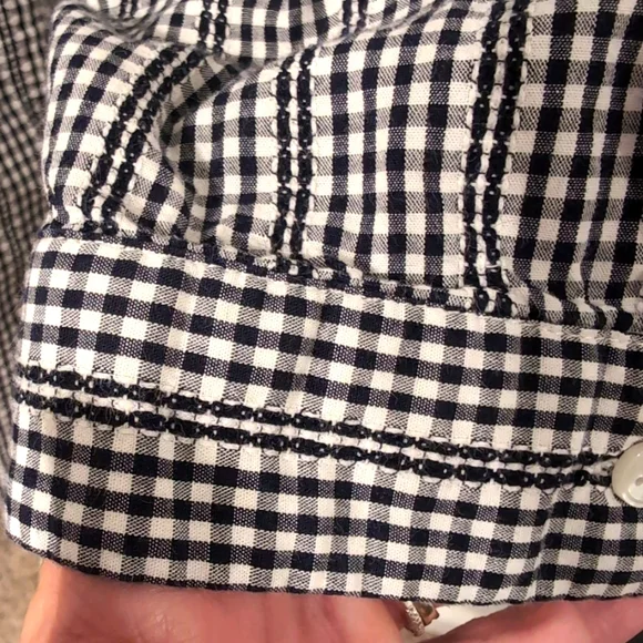 Talbots Women's Black and White‎ Checkered Women's Top Size Small - Picture 5 of 11